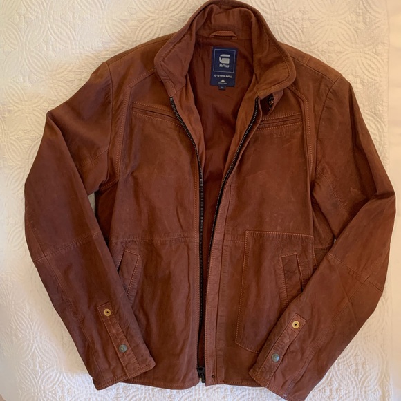 Gstar Brando Leather Jacket Raw Denim 